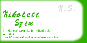 nikolett szim business card